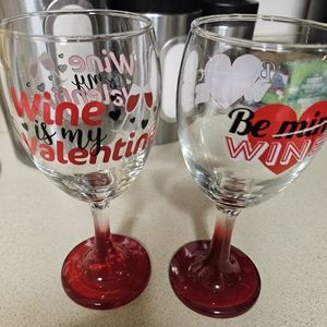 Valentines day wine glasses